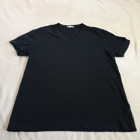 James Perse Men's Size Large (3) Dark Navy V Neck 100% Cotton T-Shirt - Picture 2 of 7